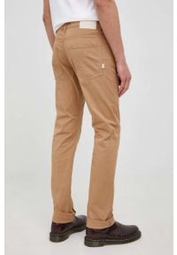 BOSS - Boss spodnie 50449504 męskie kolor beżowy dopasowane. Kolor: beżowy. Materiał: tkanina, bawełna. Wzór: gładki #3