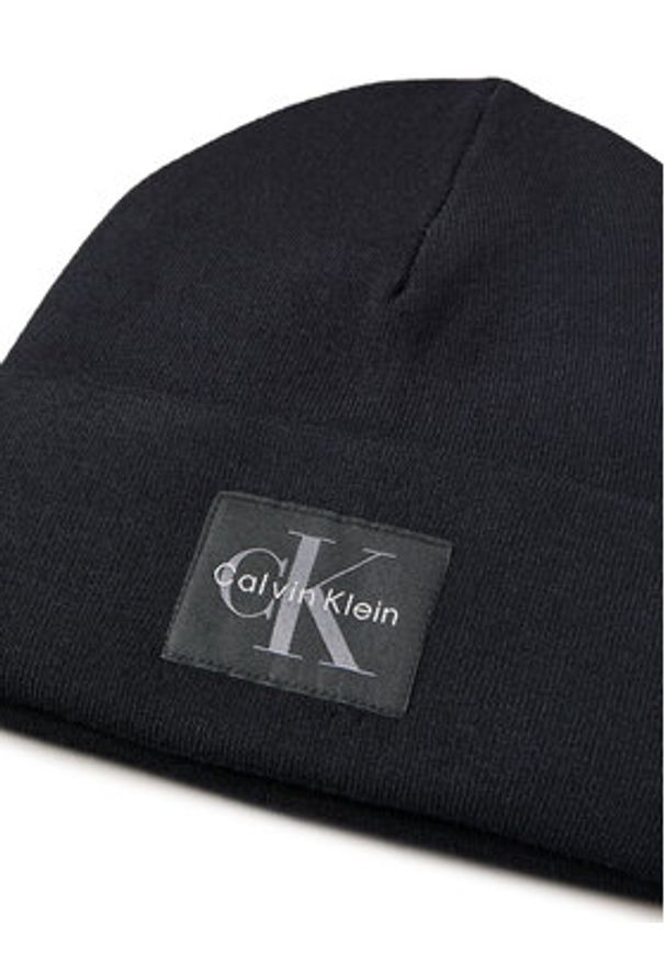 Calvin Klein Czapka Monologo LV04D8088G Czarny. Kolor: czarny. Materiał: wiskoza, materiał