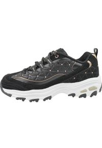skechers - Buty do chodzenia damskie Skechers Dlites Glamour. Zapięcie: sznurówki. Kolor: czarny. Materiał: materiał, tkanina, skóra. Szerokość cholewki: normalna. Model: Skechers Sport. Sport: turystyka piesza