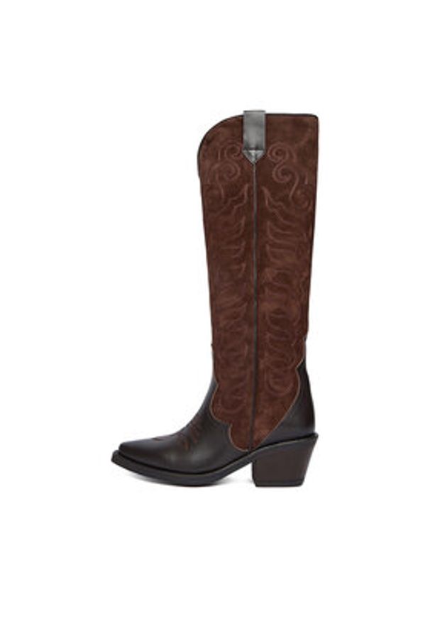 Badura Kowbojki EO-BAYLOR-5033-25 Brązowy. Kolor: brązowy. Materiał: zamsz, skóra