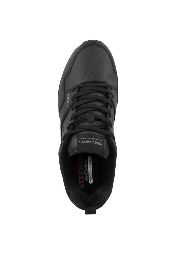 skechers - Buty do chodzenia męskie Skechers Uno Suroka. Zapięcie: sznurówki. Kolor: czarny. Materiał: guma, materiał, skóra, syntetyk. Szerokość cholewki: normalna. Sport: turystyka piesza