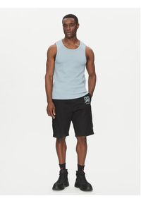 Hugo - HUGO Tank top Dapota 50542089 Niebieski Slim Fit. Kolor: niebieski. Materiał: bawełna