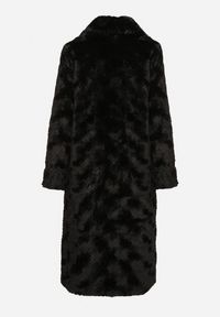 Born2be - Czarny Płaszcz z Pikowanym Futerkiem i Wsuwanymi Kieszeniami Vertika. Okazja: na co dzień. Kolor: czarny. Materiał: futro. Długość rękawa: długi rękaw. Długość: długie. Styl: wizytowy, casual #6