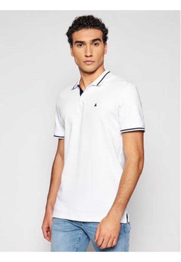 Jack & Jones - Polo Jack&Jones. Typ kołnierza: polo. Kolor: biały. Materiał: jersey