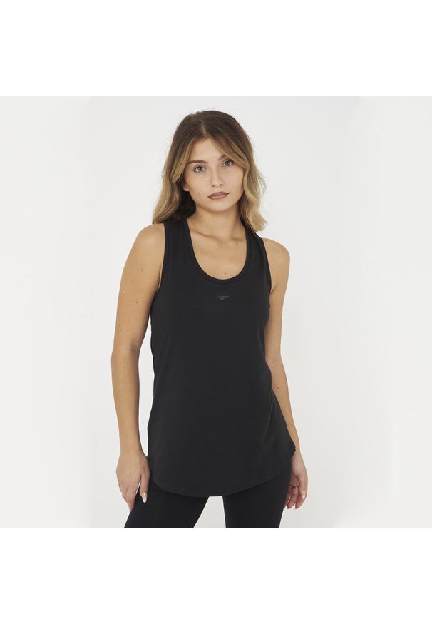 LEGEA - Top fitness damski MIMAS czarny. Kolor: czarny. Materiał: bawełna. Sport: fitness