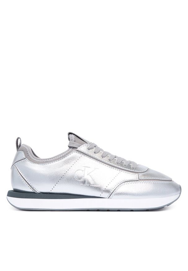 Calvin Klein Sneakersy Retro Runner Metallic HW0HW03287 Srebrny. Kolor: srebrny. Materiał: skóra