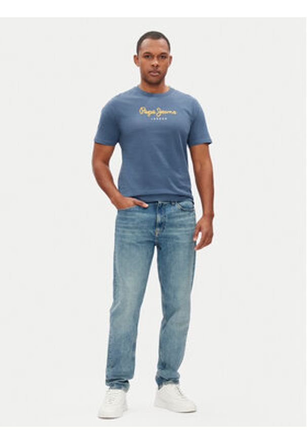 Pepe Jeans T-Shirt Eggo N PM508208 Niebieski Regular Fit. Kolor: niebieski. Materiał: bawełna