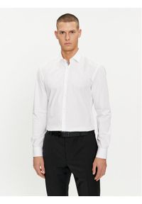 Hugo Koszula Koey 50513889 Biały Slim Fit. Kolor: biały. Materiał: bawełna