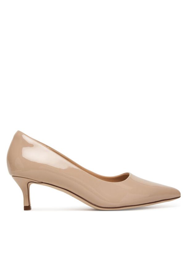 Clarks Czółenka Zarey Court 26183154 Beżowy. Kolor: beżowy. Materiał: lakier, skóra