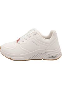 skechers - Buty Skechers S-Miles, Kobiety. Kolor: biały. Materiał: materiał, skóra ekologiczna. Model: Skechers Sport. Sport: turystyka piesza