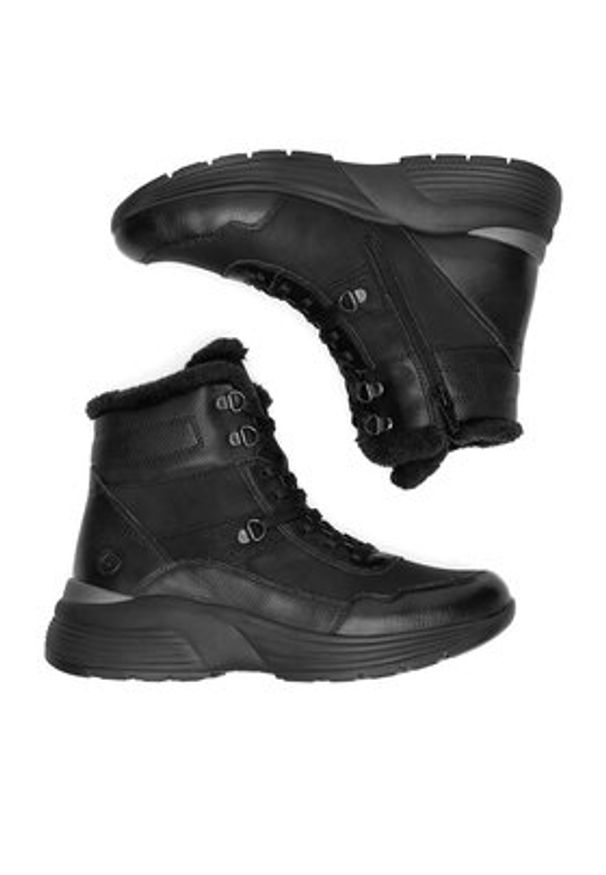 Remonte Trzewiki D6684-02 Czarny. Kolor: czarny. Materiał: skóra