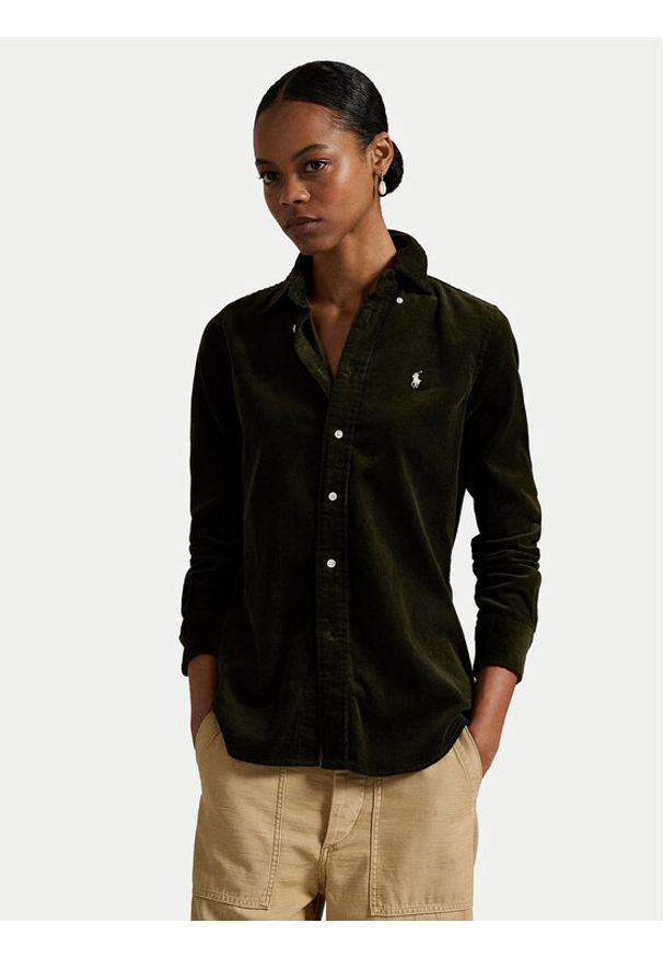 Polo Ralph Lauren Koszula 211971526001 Zielony Slim Fit. Typ kołnierza: polo. Kolor: zielony. Materiał: bawełna