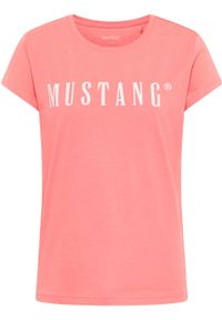 Mustang - MUSTANG Alina C Logo Tee Damski T-shirt Tea Rose 1013222 8142 #7