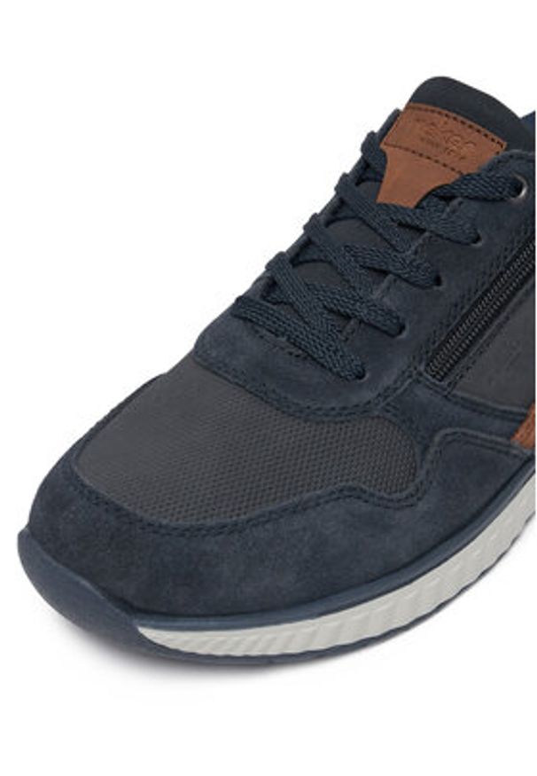 Rieker Sneakersy B0601-14 Granatowy. Kolor: niebieski. Materiał: nubuk, skóra