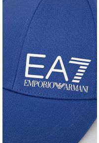 EA7 Emporio Armani Czapka z aplikacją. Kolor: niebieski. Wzór: aplikacja