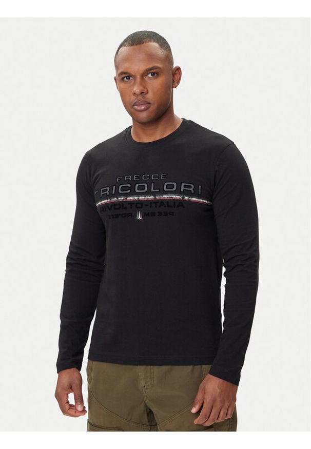 Aeronautica Militare Longsleeve 252TS2474UJ00641 Czarny Regular Fit. Kolor: czarny. Materiał: bawełna. Długość rękawa: długi rękaw