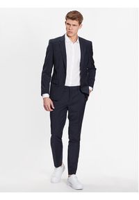 Hugo Spodnie garniturowe 50446526 Granatowy Slim Fit. Kolor: niebieski. Materiał: wełna #3