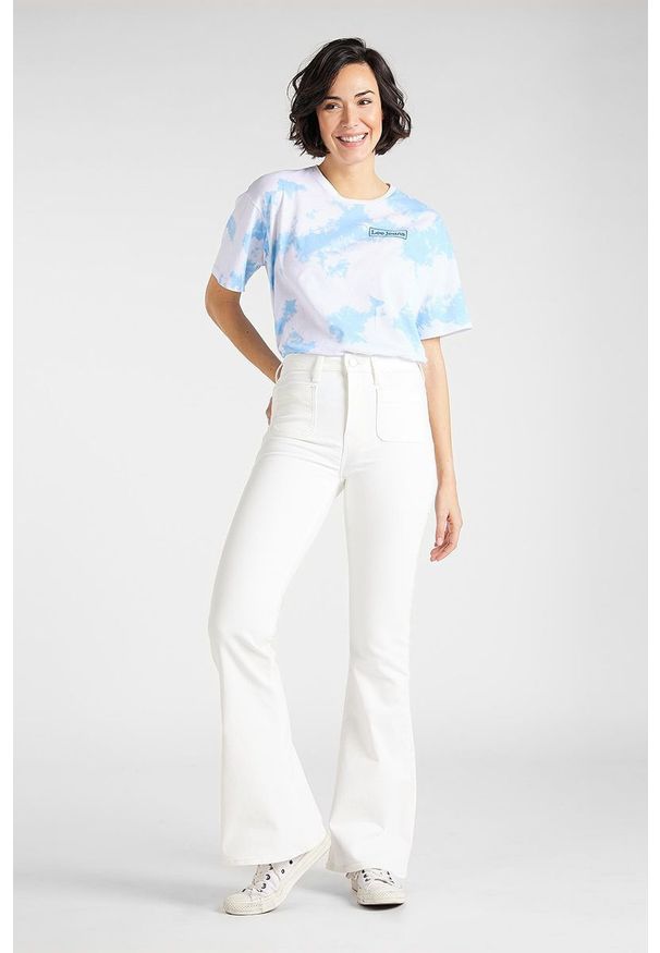 Lee - T-SHIRT DAMSKI LEE TIE DYE GRAPHIC TEE BOYFRIEND FIT SKY BLUE L41YFENR 112109260