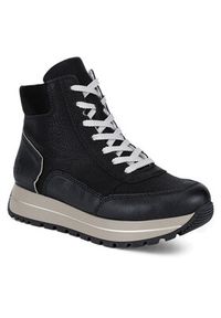 Rieker Trzewiki N4008-00 Czarny. Kolor: czarny. Materiał: materiał #7