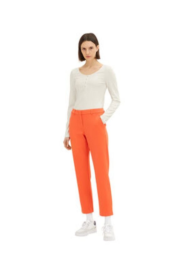 Tom Tailor Spodnie materiałowe 1035887 Pomarańczowy. Kolor: pomarańczowy. Materiał: syntetyk