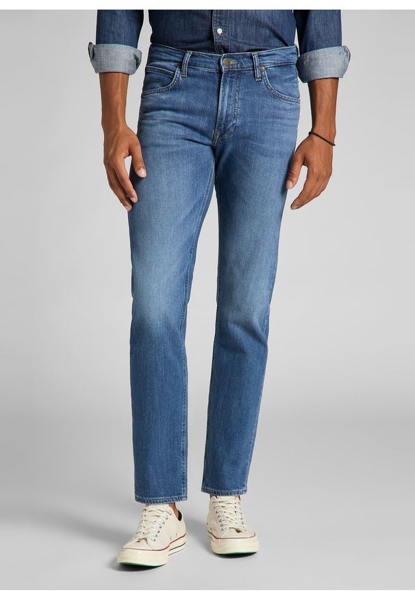 Spodnie Jeansowe Męskie Lee Daren Zip Fly Dark Freeport L707PXGQ 112140688, W33 L32. Okazja: na co dzień. Długość: długie. Styl: casual, klasyczny