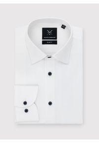 Pako Lorente - PAKO LORENTE – Gładka bawełniana koszula męska długi rękaw. Okazja: na spotkanie biznesowe. Materiał: bawełna. Długość rękawa: długi rękaw. Długość: długie. Wzór: gładki. Styl: biznesowy #6