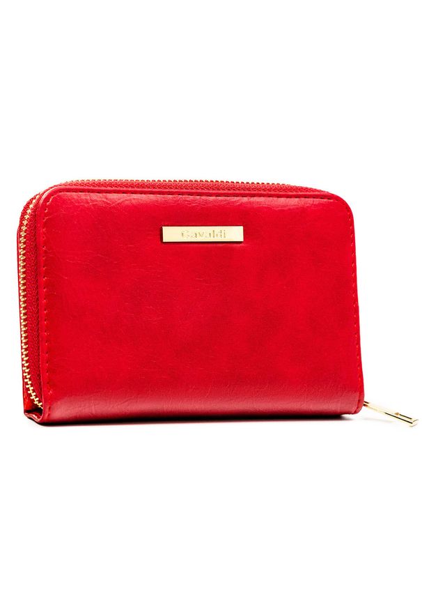 4U CAVALDI - Duży, czerwony portfel damski w typie piórnika wykonany ze skóry ekologicznej 4U Cavaldi CHWJ-04. Kolor: czerwony. Materiał: skóra ekologiczna