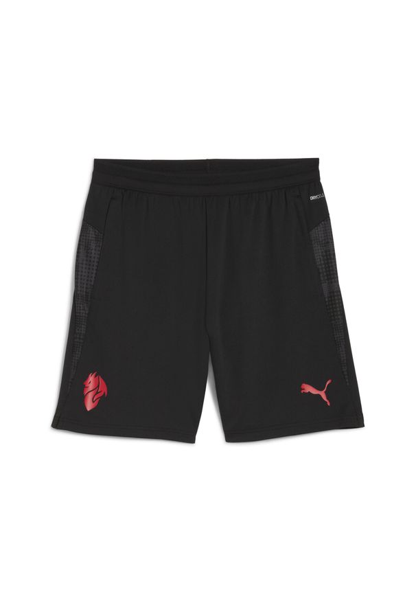 Puma - Męskie szorty treningowe AC Milan PUMA Black For All Time Red. Kolor: czerwony, wielokolorowy, czarny. Sport: fitness