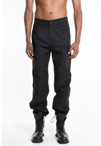 La Haine Inside Us Spodnie | 3Z M1203 | Mężczyzna | Czarny. Kolor: czarny. Materiał: bawełna, poliester. Długość: długie. Wzór: moro, aplikacja. Styl: militarny #1