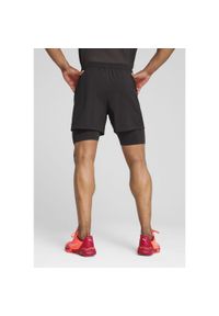Puma - Męskie spodenki 2 w 1 do padla INDIVIDUAL PUMA Black. Kolor: czarny