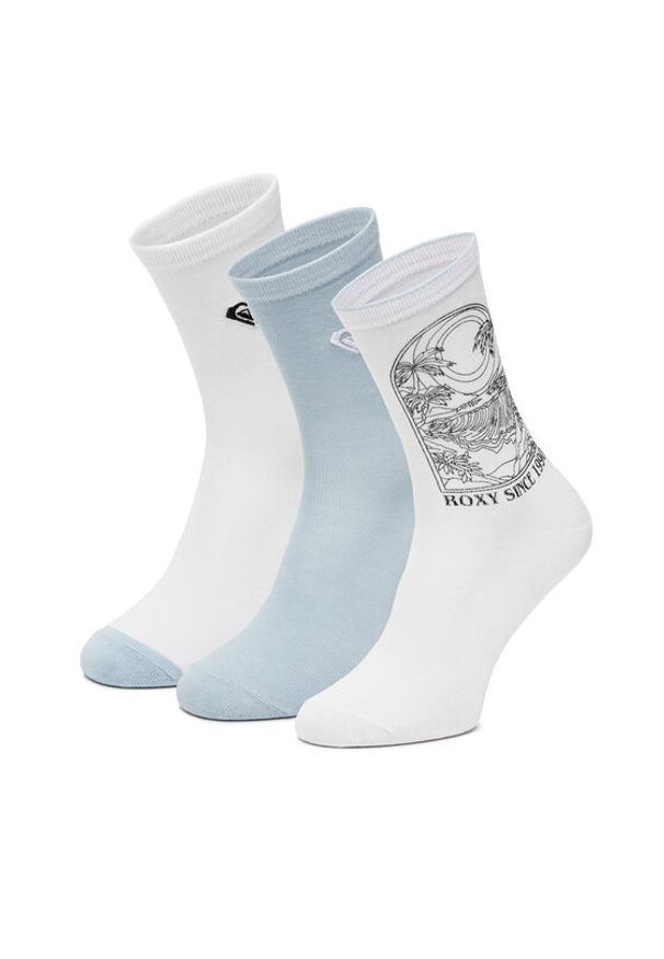 Roxy Zestaw 3 par wysokich skarpet unisex AS_ROXY_05W_SS25 (3-PACK) Biały. Kolor: biały. Materiał: materiał, nylon