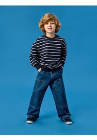 Sinsay - Jeansy baggy - granatowy. Kolor: niebieski #1