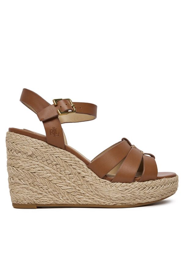 Lauren Ralph Lauren - LAUREN RALPH LAUREN Espadryle Soffia 802953961001 Brązowy. Kolor: brązowy. Materiał: skóra