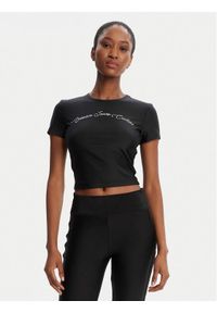 Versace Jeans Couture T-Shirt 79HAH6A2 N0008 Czarny Slim Fit. Kolor: czarny. Materiał: syntetyk