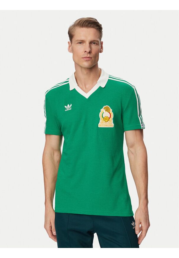 Adidas - adidas Koszulka techniczna Mexico Home Jersey 1986 JN3710 Zielony Slim Fit. Kolor: zielony. Materiał: bawełna