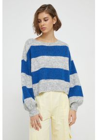 only - Only sweter damski. Kolor: niebieski. Materiał: poliester, dzianina #1