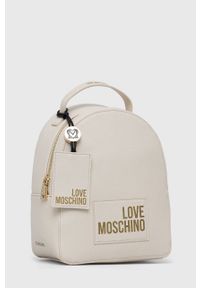 Love Moschino plecak damski kolor beżowy mały gładki. Kolor: beżowy. Wzór: gładki #3