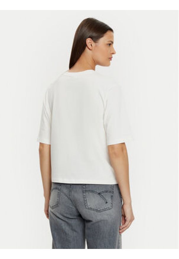 Guess T-Shirt V4YI06 I3Z14 Écru Boxy Fit. Materiał: bawełna