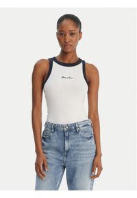 Guess Jeans Top W6GPZ8 KF641 Biały Slim Fit. Kolor: biały. Materiał: syntetyk, bawełna #1
