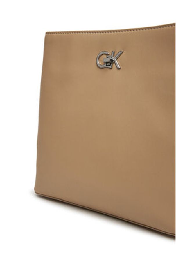 Calvin Klein Torebka Ck Bucket Bag K60K612803 Beżowy. Kolor: beżowy. Materiał: skórzane