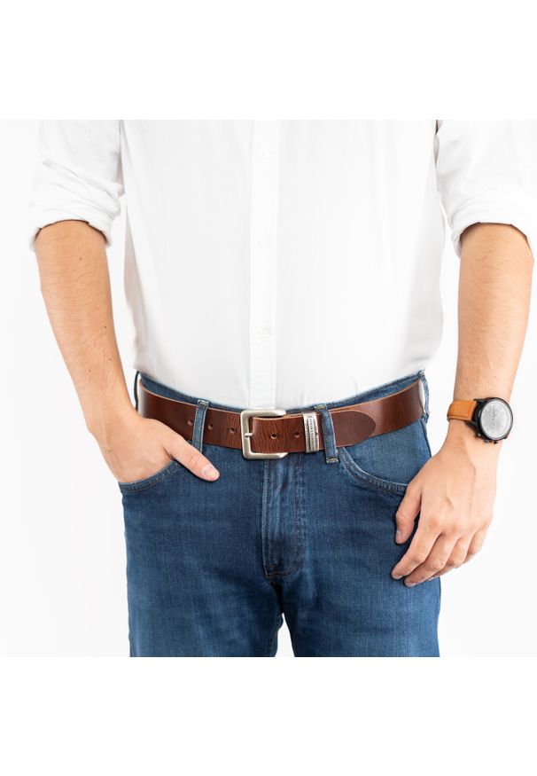 Tom Tailor - TOM TAILOR MĘSKI PASEK SKÓRZANY KLASYCZNY SKÓRA TG1068L89/690 40mm Gürtel Q.6789 0690 DARKBROWN. Materiał: skóra. Wzór: paski. Styl: klasyczny