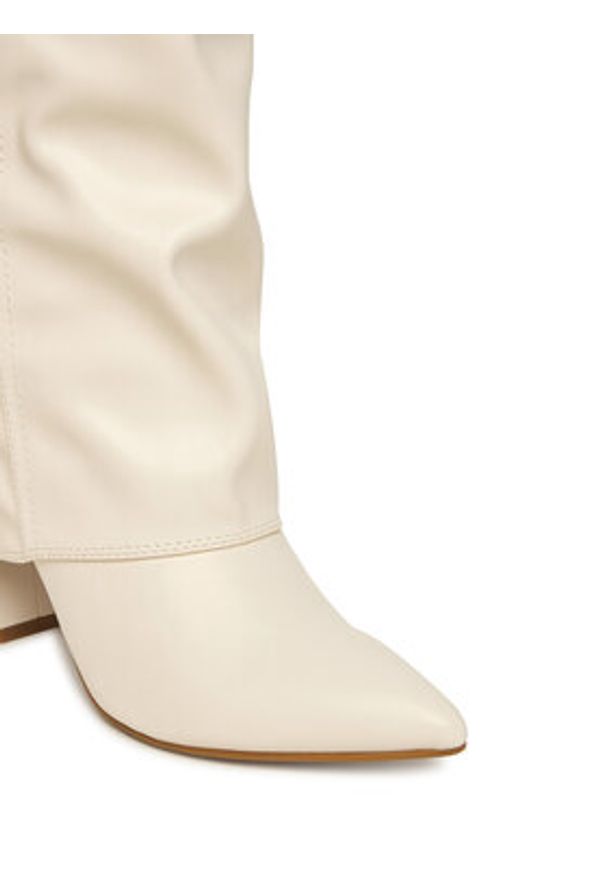 Guess Kozaki FLFGAR ELE11 Écru. Materiał: skóra