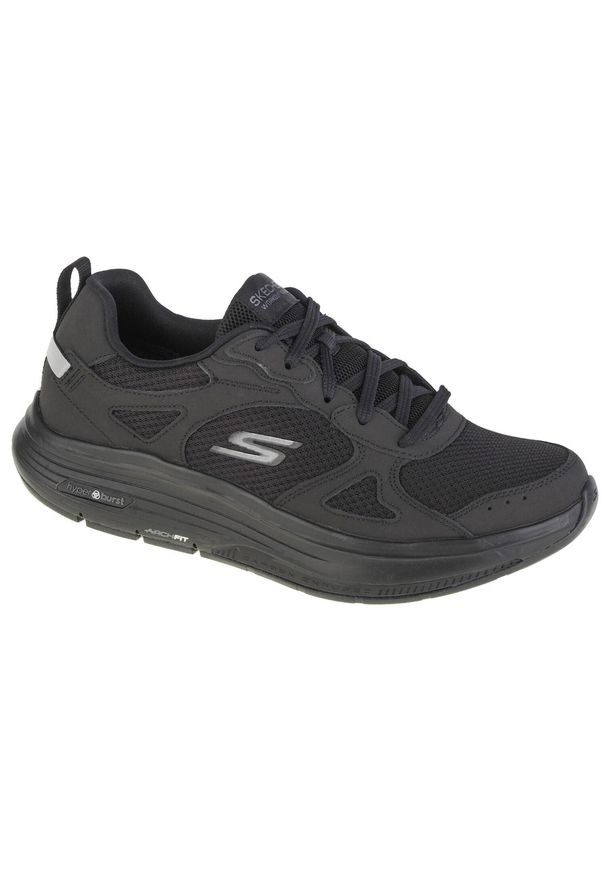 skechers - Buty sportowe Sneakersy męskie, Skechers Go Walk Workout Walker. Kolor: czarny. Sport: turystyka piesza