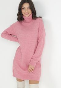 Born2be - Różowa Sukienka Classificator. Okazja: na co dzień. Typ kołnierza: golf. Kolor: różowy. Materiał: dzianina. Długość rękawa: długi rękaw. Sezon: zima, jesień. Typ sukienki: proste. Styl: casual #4