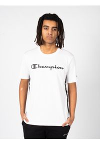Champion T-Shirt | 217835 | Mężczyzna | Biały. Okazja: na co dzień. Kolor: biały. Materiał: bawełna. Wzór: nadruk. Styl: sportowy, casual