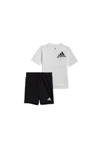 Koszulka + spodenki komplet dziecięcy Adidas Bos bawełniany. Kolor: czarny. Materiał: bawełna