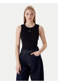 Calvin Klein Top LV047C201G Czarny Slim Fit. Kolor: czarny. Materiał: bawełna #1