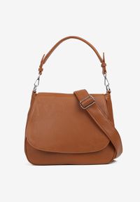 Born2be - Brązowa Torebka Listonoszka z Imitacji Zamszu z Rączką i Paskiem Malanira. Kolor: brązowy. Materiał: zamszowe. Styl: elegancki, casual