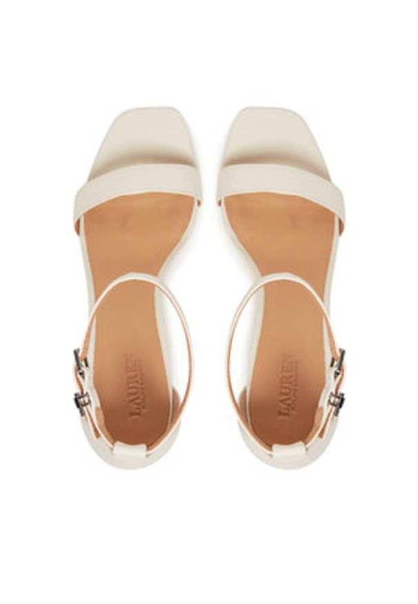 Lauren Ralph Lauren - LAUREN RALPH LAUREN Sandały Logan 802935561001 Biały. Kolor: biały. Materiał: skóra