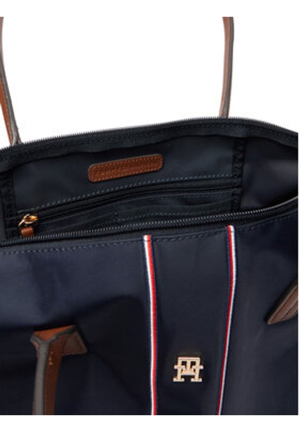 TOMMY HILFIGER - Tommy Hilfiger Torebka Popette Tote Corp AW0AW17706 Granatowy. Kolor: niebieski